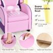 Ergonomic Sofa Lounge Recliner with Adjustable Backrest & Storage Pocket for Kids Blue & Pink