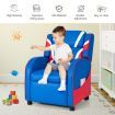 Ergonomic Sofa Lounge Recliner with Adjustable Backrest & Storage Pocket for Kids Blue & Pink