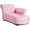 Pink Kids Sofa with PVC Leather and Embedded Crystals