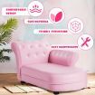 Pink Kids Sofa with PVC Leather and Embedded Crystals