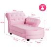 Pink Kids Sofa with PVC Leather and Embedded Crystals