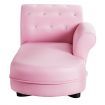 Pink Kids Sofa with PVC Leather and Embedded Crystals