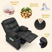 PU Leather Recliner with Cup Holder for Kids