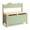 2-in-1 Kids Toy Box with Safety Hinged Lid for Playroom Bedroom-Green