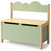 2-in-1 Kids Toy Box with Safety Hinged Lid for Playroom Bedroom-Green