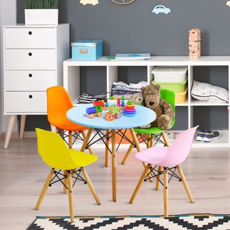 5-Piece Kids Table and 4 Chairs Set for Learning & Activity & Play
