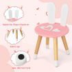 Kids Vanity Table & Chair Set with Rabbit Mirror & Storage Drawer