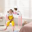 Kids Makeup Table Stool Set with Mirror Drawer for Bedroom