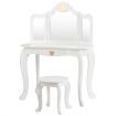 Kids Vanity Table and Chair Set with Mirror & Drawer for Girls