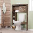 Over The Toilet Storage Cabinet with Sliding Barn Door & Shelves