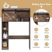 Over The Toilet Storage Cabinet with Sliding Barn Door & Shelves