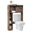 Over The Toilet Storage Cabinet with Sliding Barn Door & Shelves