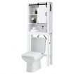 4-Tier Over-the-toilet Cabinet with Sliding Barn Door & Adjustable Shelves