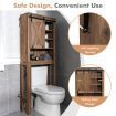 Over-the-toilet Storage Rack with Sliding Barn Door & Adjustable Shelves