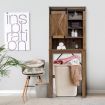 Over-the-toilet Storage Rack with Sliding Barn Door & Adjustable Shelves