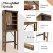 Over-the-toilet Storage Rack with Sliding Barn Door & Adjustable Shelves