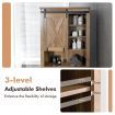 Over-the-toilet Storage Rack with Sliding Barn Door & Adjustable Shelves