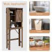 Over-the-toilet Storage Rack with Sliding Barn Door & Adjustable Shelves