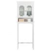 3-Tier Over the Toilet Storage Cabinet with Double Frosted Glass Doors for Bathroom