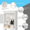 3-Tier Over the Toilet Storage Cabinet with Double Frosted Glass Doors for Bathroom