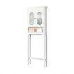 3-Tier Over the Toilet Storage Cabinet with Double Frosted Glass Doors for Bathroom