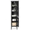 5-Tier Bathroom High Cabinet with 2 Shelves with Doors