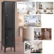 5-Tier Bathroom High Cabinet with 2 Shelves with Doors