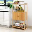 Bamboo Storage Cabinet with 3 Shelves for Bathroom