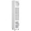 Tall Bathroom Storage Cabinet with 2 Open Shelves & 1 Adjustable Shelf