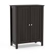 Bathroom Floor Storage Cabinet with Double Door & Adjustable Shelf