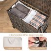 110L Rolling Synthetic Rattan Laundry Hamper with Lid & 2 Removable Liner Bags