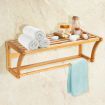 Bamboo Wall-Mounted Toilet Storage Shelf for Bathroom