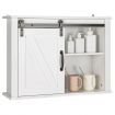 3-Tier Modern Wall Storage Cabinet with Sliding Barn Door for Bathroom/Kitchen/Living Room