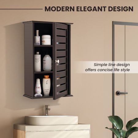 Wall-Mounted Wooden Storage Cabinet for Bathroom