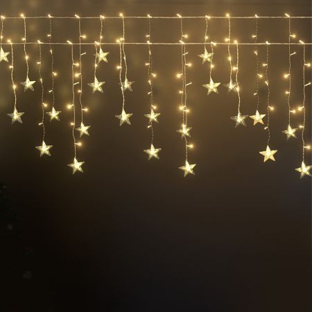 Jingle Jollys Solar Christmas Lights 80 LED 3M Icicle Light Star Decorations