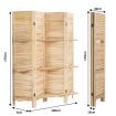 4-Panel Portable Room Divider with Removable Storage Shelves