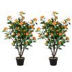 3.3 FT Artificial Camellia Tree with 37 Yellow Flowers