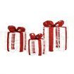 Set of 3 Christmas Lighted Gift Boxes with Waterproof Plug