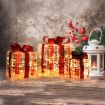 Set of 3 Christmas Lighted Gift Boxes with Waterproof Plug