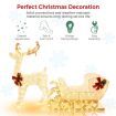 Pre-lit Christmas Reindeer and Santa's Sleigh with 215 Bulbs