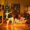 Pre-lit Christmas Reindeer and Santa's Sleigh with 215 Bulbs