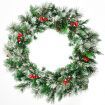 0.6M Snowy Christmas Wreath with 50 LED Lights and 110 PVC tips for Decorations