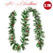 2.7M Artificial Christmas Wreath Rattan with Pine Needles & Red Berries