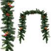 2.7m Pre-lit Christmas Pine Garland with 100 LED Lights