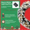 61CM Flocked Christmas Wreath with Timer for Front Door