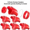 Chicken Feeder No Waste Automatic Poultry Feeder Ports Kit Chicken Feeders and Waterer Set14 Pack(Red)