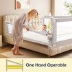 Kids Bed Rail Bedrail Side Safety Guard Barrier Queen Baby Toddler Child Cot Fence Folding Adjustable Fall Protection 200x100cm Mesh Fabric