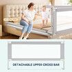 Kids Bed Rail Bedrail Side Safety Guard Barrier Queen Baby Toddler Child Cot Fence Folding Adjustable Fall Protection 200x100cm Mesh Fabric