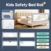 Bed Rail Bedrail Queen Kids Safety Side Guard Barrier Toddler Child Cot Fence Folding Adjustable Baby Protector 200x100cm Breathable Mesh