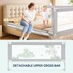 Bed Rail Bedrail Queen Kids Safety Side Guard Barrier Toddler Child Cot Fence Folding Adjustable Baby Protector 200x100cm Breathable Mesh